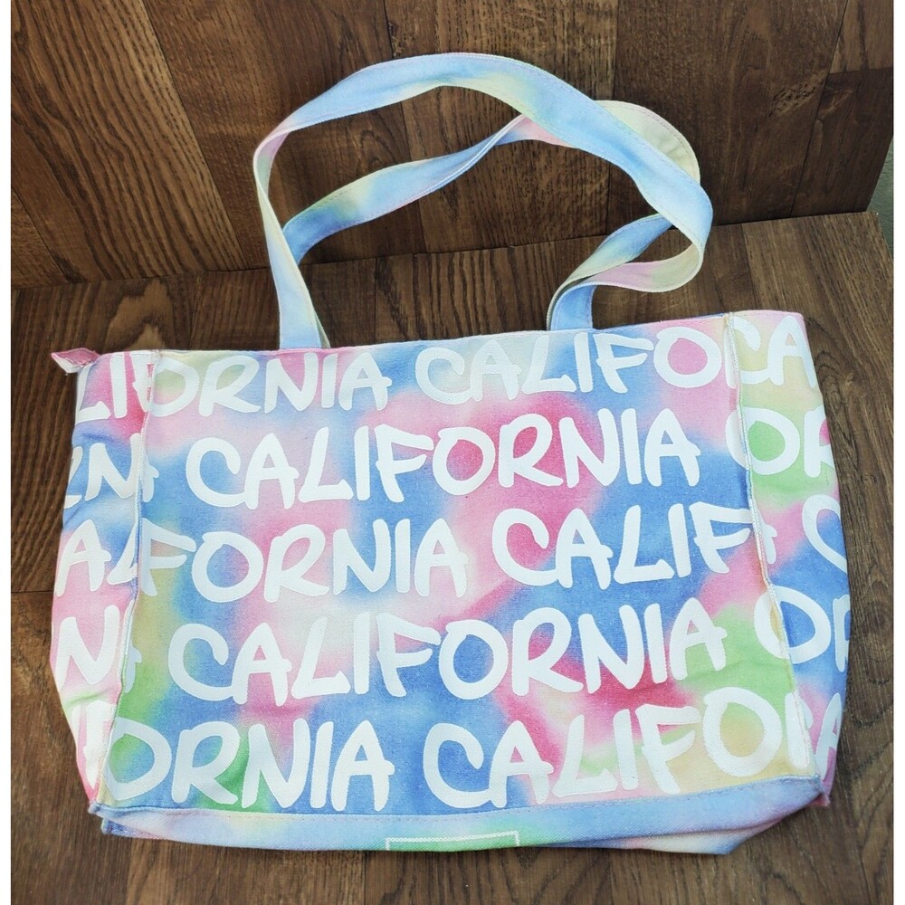 Robin Ruth California Tie Dye Pastel Beach Travel Shopper Tote Bag